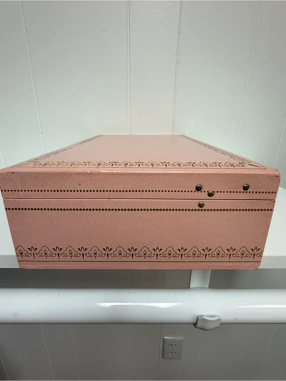 Vintage MCM Mid-Century Jewelry Box Organizer Large Pink w/ Pink Velvet Interior